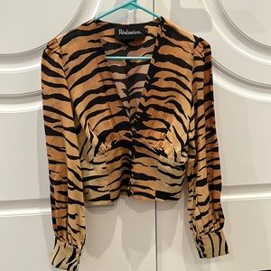 Réalisation Par Kaia Top Tiger Stripe Long Sleeve
